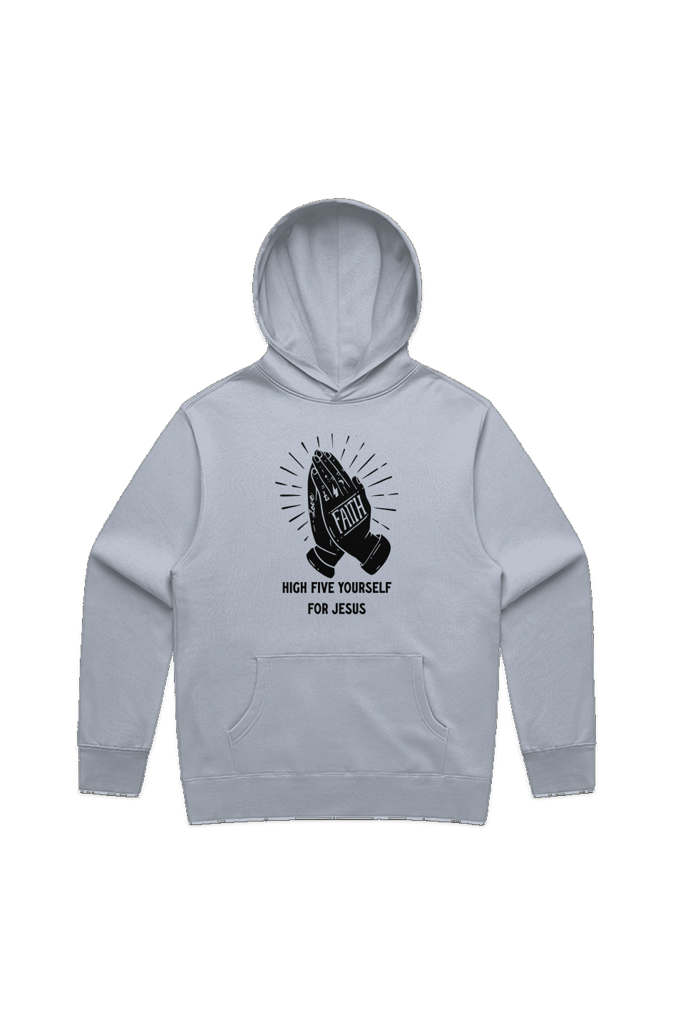 High Five Yourself for Jesus Hoodie Light
