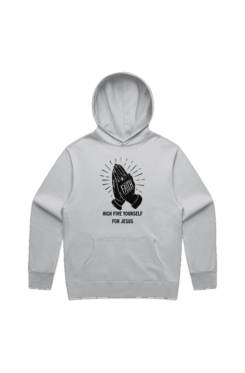 High Five Yourself for Jesus Hoodie Light