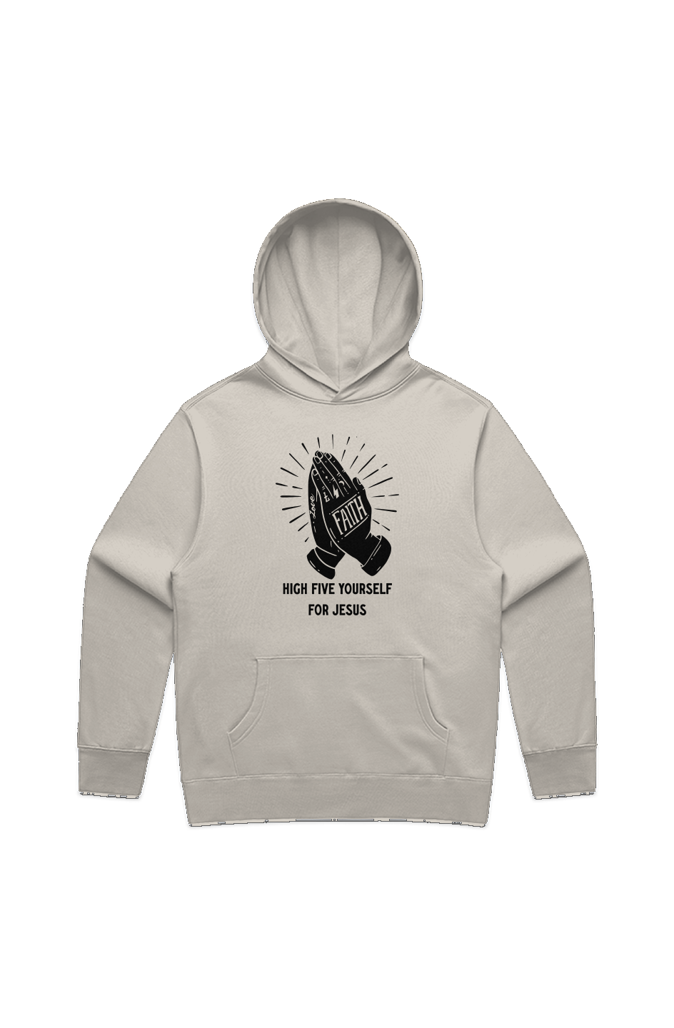 High Five Yourself for Jesus Hoodie Light