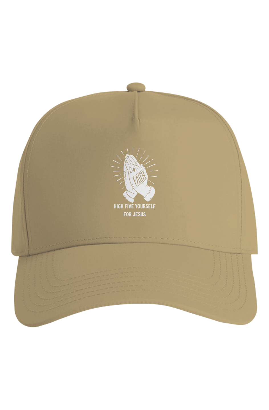 Hi Five Yourself for Jesus Nylon Cap White