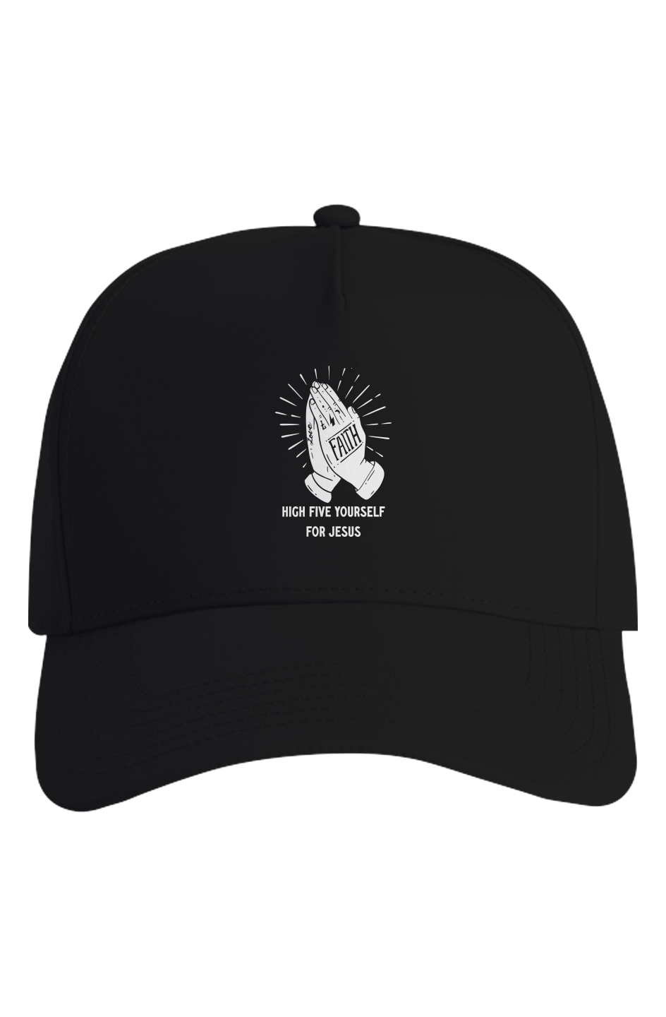 Hi Five Yourself for Jesus Nylon Cap White